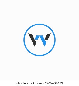initial letter logo w v,  logo template, Modern creative stylish unique connected , Monogram for logo design inspiration.