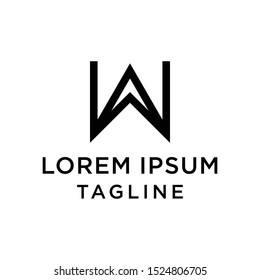 initial letter logo WA, AW logo template