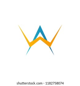Initial letter logo WA, logo template