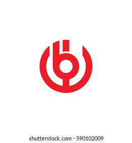 initial letter logo wb, bw, b inside w rounded lowercase red flat