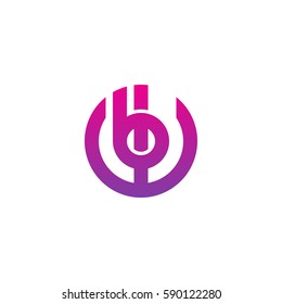 initial letter logo wb, bw, b inside w rounded lowercase purple pink
