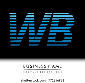 initial letter logo WB colored blue with striped compotition, Vector logo design template elements for your business or company identity
