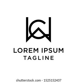 initial letter logo WC, CW logo template