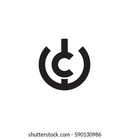 initial letter logo wc, cw, c inside w rounded lowercase black monogram