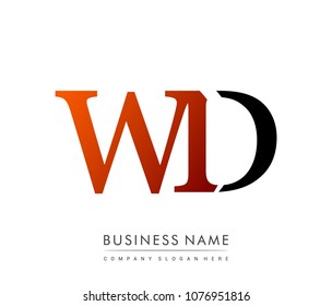 initial letter logo WD colored red and black, Vector logo design template elements for your business or company identity