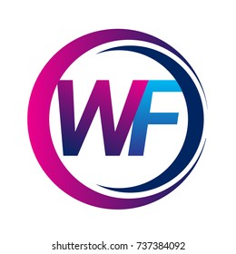 Initial Letter Logo Wf Company Name Stock Vector (Royalty Free) 737384092