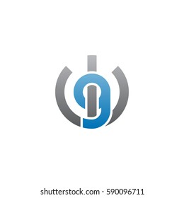 initial letter logo wg, gw, g inside w rounded lowercase blue gray