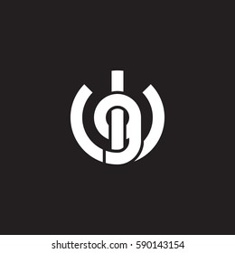 initial letter logo wg, gw, g inside w rounded lowercase white black background