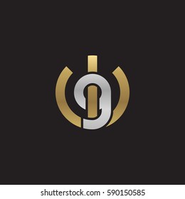 initial letter logo wg, gw, g inside w rounded lowercase logo gold silver