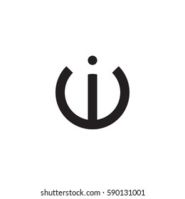 initial letter logo wi, iw, i inside w rounded lowercase black monogram