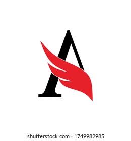 Initial letter A logo and wings symbol. Wings design element, initial Letter A logo Icon, Initial Logo Template