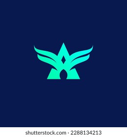 Initial letter A logo and wings symbol. Wings design element, initial Letter A logo Icon, Initial Logo Template