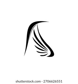 Letra inicial Logo A y símbolo de alas. Elemento de diseño de alas, ícono inicial del logotipo de la letra A, Plantilla inicial del logotipo