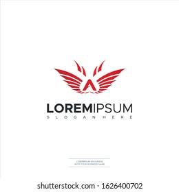 Initial Letter Logo A Wings Logo Template Design