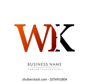 initial letter logo WK colored red and black, Vector logo design template elements for your business or company identity