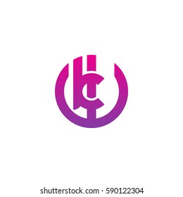 initial letter logo wk, kw, k inside w rounded lowercase purple pink