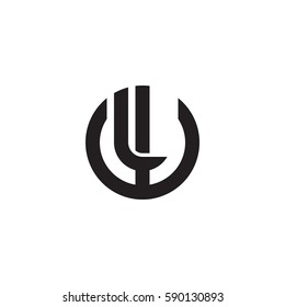 initial letter logo wl, lw, l inside w rounded lowercase black monogram