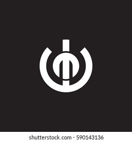 initial letter logo wm, mw, m inside w rounded lowercase white black background