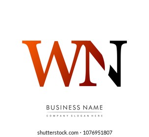 initial letter logo WN colored red and black, Vector logo design template elements for your business or company identity