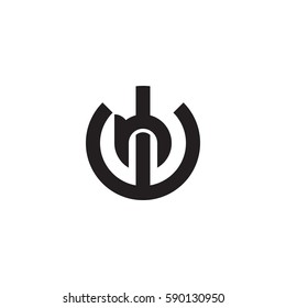 initial letter logo wn, nw, n inside w rounded lowercase black monogram