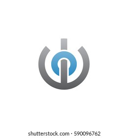 initial letter logo wo, ow, o inside w rounded lowercase blue gray