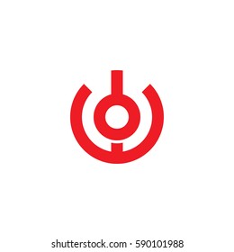 initial letter logo wo, ow, o inside w rounded lowercase red flat