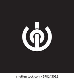 initial letter logo wo, ow, o inside w rounded lowercase white black background