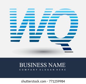 initial letter logo WQ colored blue with striped compotition, Vector logo design template elements for your business or company identity
