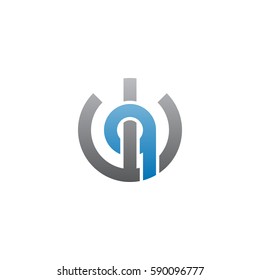 initial letter logo wq, qw, q inside w rounded lowercase blue gray