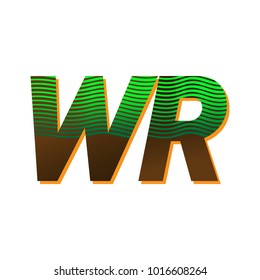 initial letter logo WR colored green and brown with striped composition, Vector logo design template elements for your business or company identity