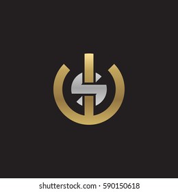 initial letter logo ws, sw, s inside w rounded lowercase logo gold silver