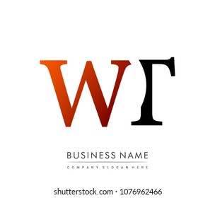 initial letter logo WT colored red and black, Vector logo design template elements for your business or company identity