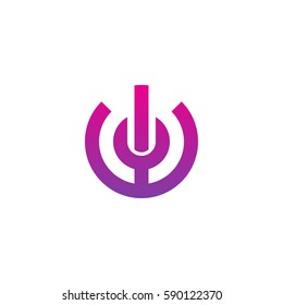 initial letter logo wu, uw, u inside w rounded lowercase purple pink