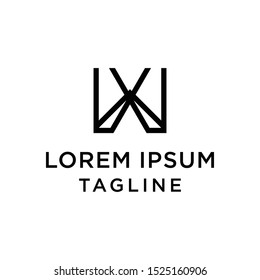 initial letter logo WX, XW logo template 