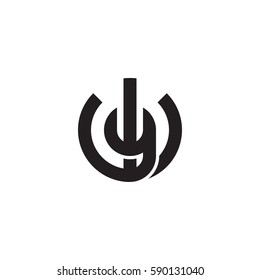 initial letter logo wy, yw, y inside w rounded lowercase black monogram