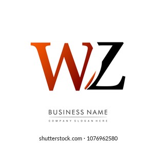 initial letter logo WZ colored red and black, Vector logo design template elements for your business or company identity