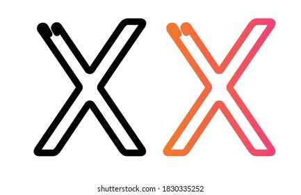 Initial letter logo X, alphabet letter X, vector 