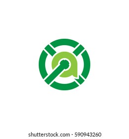 initial letter logo xa, ax, a inside x rounded lowercase green flat