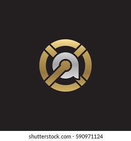 initial letter logo xa, ax, a inside x rounded lowercase logo gold silver