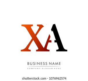 initial letter logo XA colored red and black, Vector logo design template elements for your business or company identity