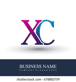 initial letter logo XC colored red and blue, Vector logo design for your business or company identity.