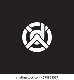 initial letter logo xd, dx, d inside x rounded lowercase white black background