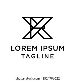 initial letter logo XF, FX logo template