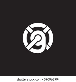 initial letter logo xg, gx, g inside x rounded lowercase white black background