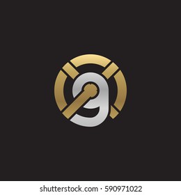 initial letter logo xg, gx, g inside x rounded lowercase logo gold silver
