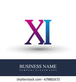 initial letter logo XI colored red and blue, Vector logo design for your business or company identity.
