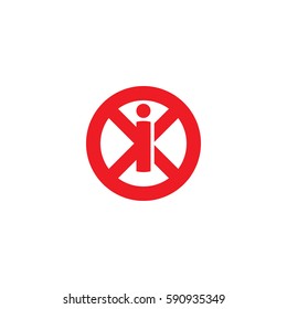 initial letter logo xi, ix, i inside x rounded lowercase red flat
