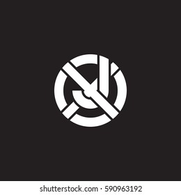 initial letter logo xj, jx, j inside x rounded lowercase white black background