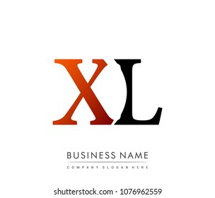 initial letter logo XL colored red and black, Vector logo design template elements for your business or company identity