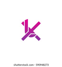 initial letter logo xl, lx, rounded lowercase purple pink